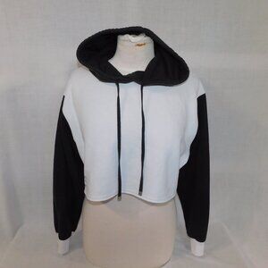 Social Tourist Womens M Black White Crop Hoodie  Greetings from the Algorithm